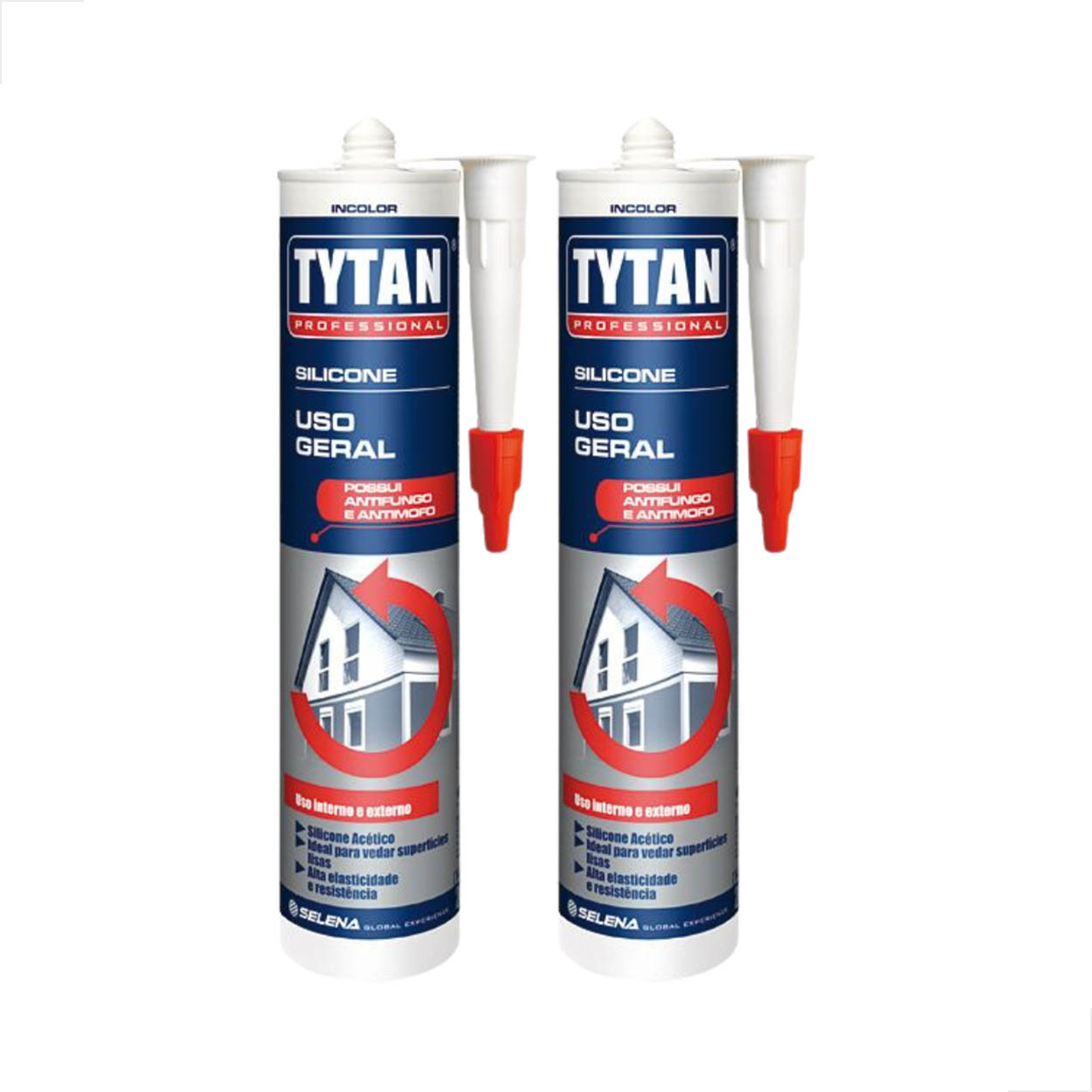 Silicone Tytan Uso Geral Acético 280G Incolor Pro - Kit 2 un