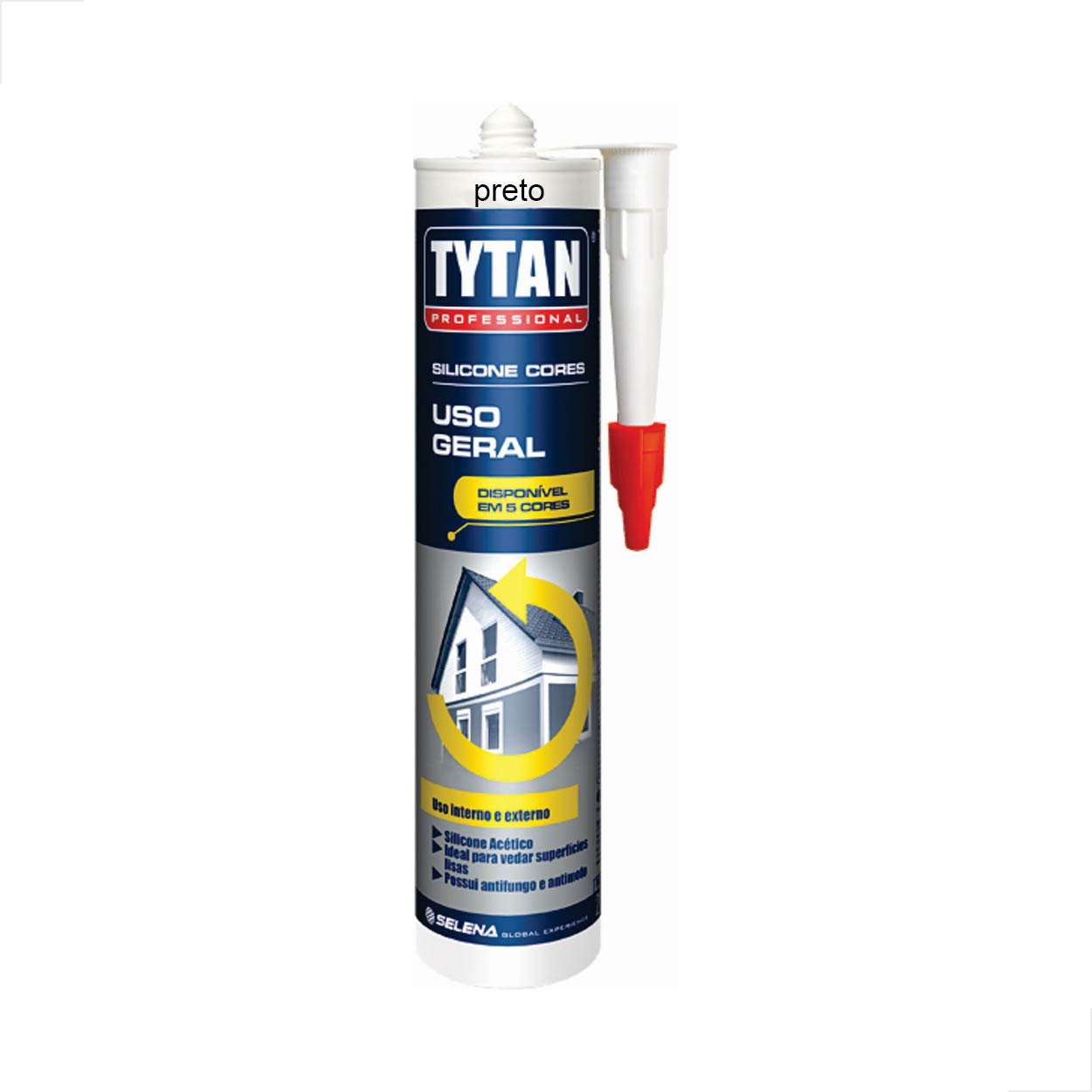 Silicone Tytan Uso Geral Acético 280g Preto - 1 Unidade