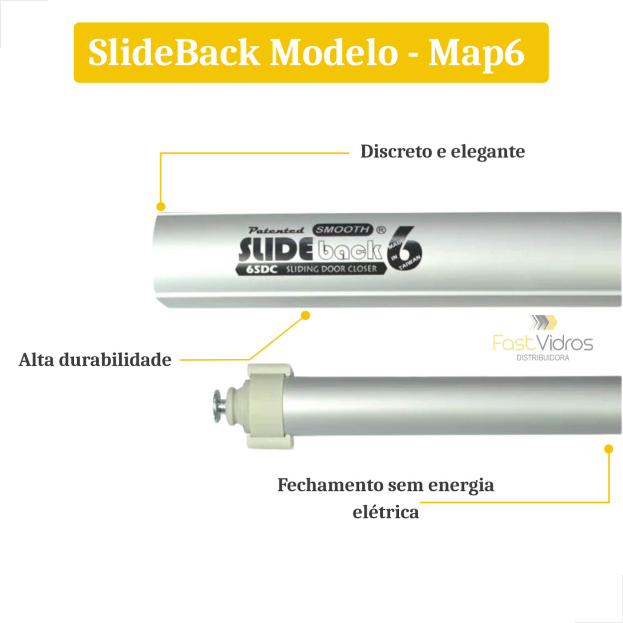 Slideback MAP6 Perx portas de correr até 116cm Cinza