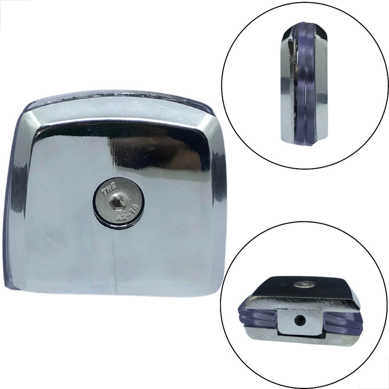Suporte Centro P/ Vidro Guarda Corpo Sacada 1329 Cromado