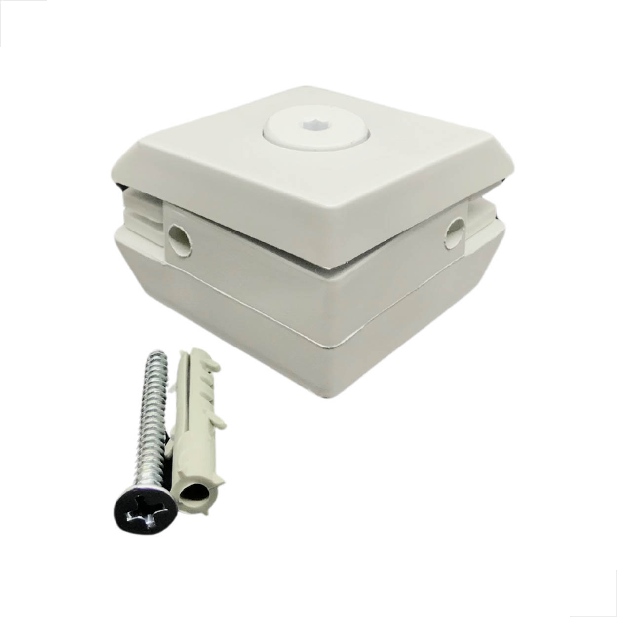 Suporte De Canto Para Vidro Temperado 1302 Vidro Fixo Branco