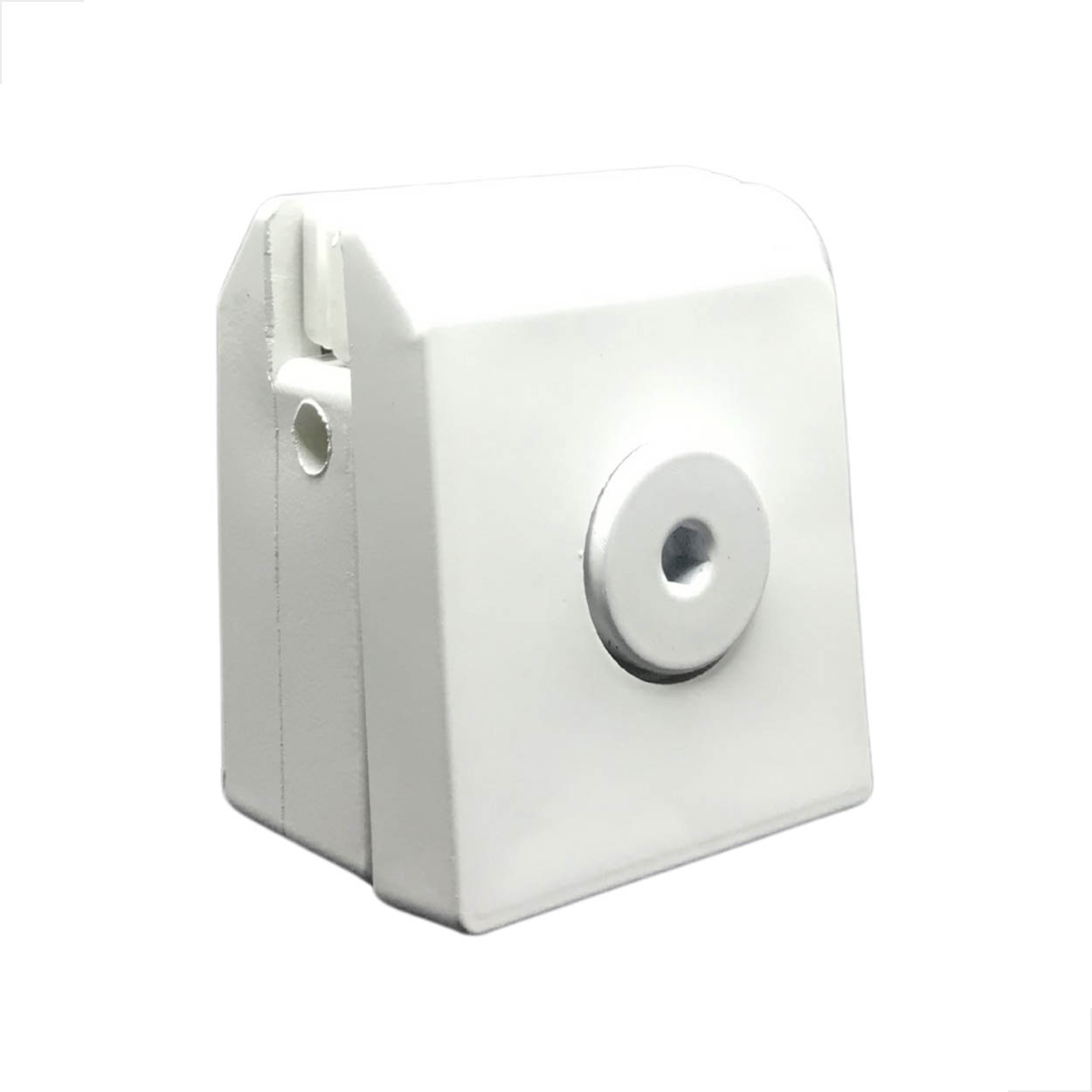 Suporte De Canto Para Vidro Temperado 1302 Vidro Fixo Branco