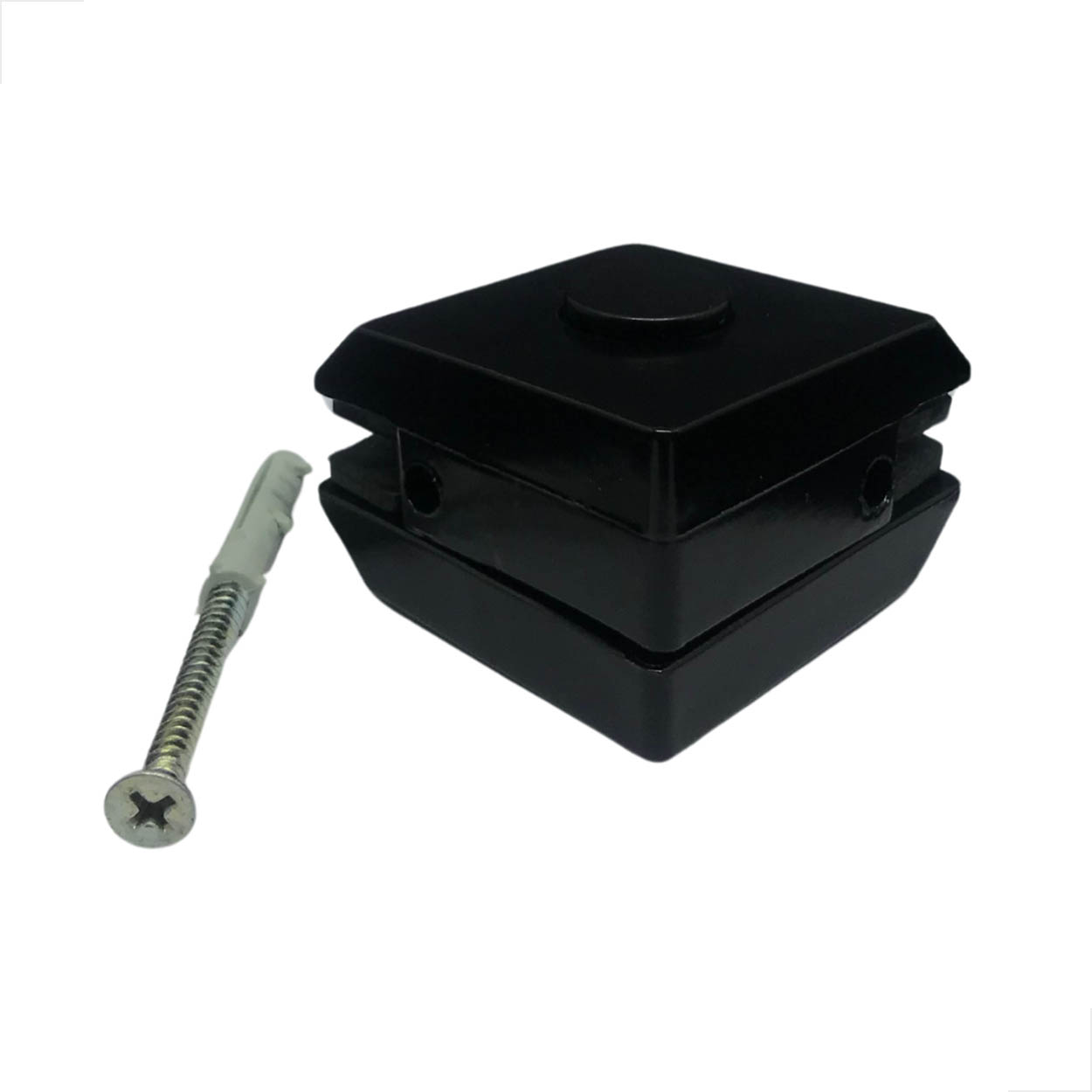 Suporte De Canto Para Vidro Temperado 1302 Vidro Fixo Preto
