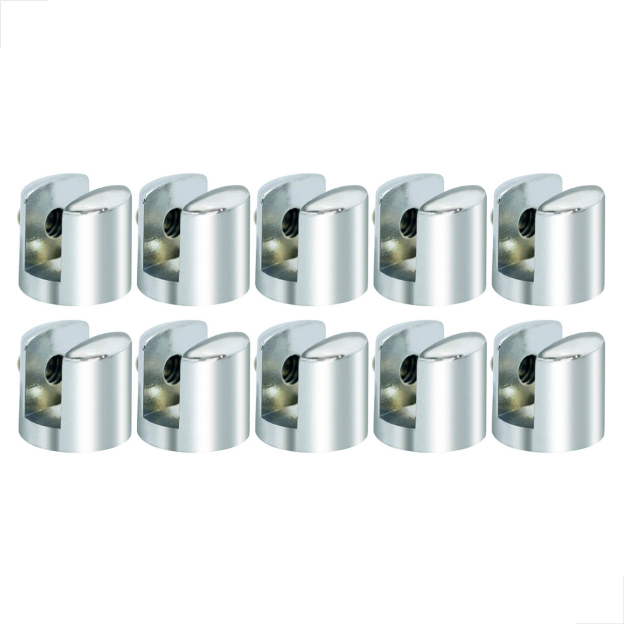 Suporte Fenda 4mm Vidro Cromado Com Parafuso 10 Un