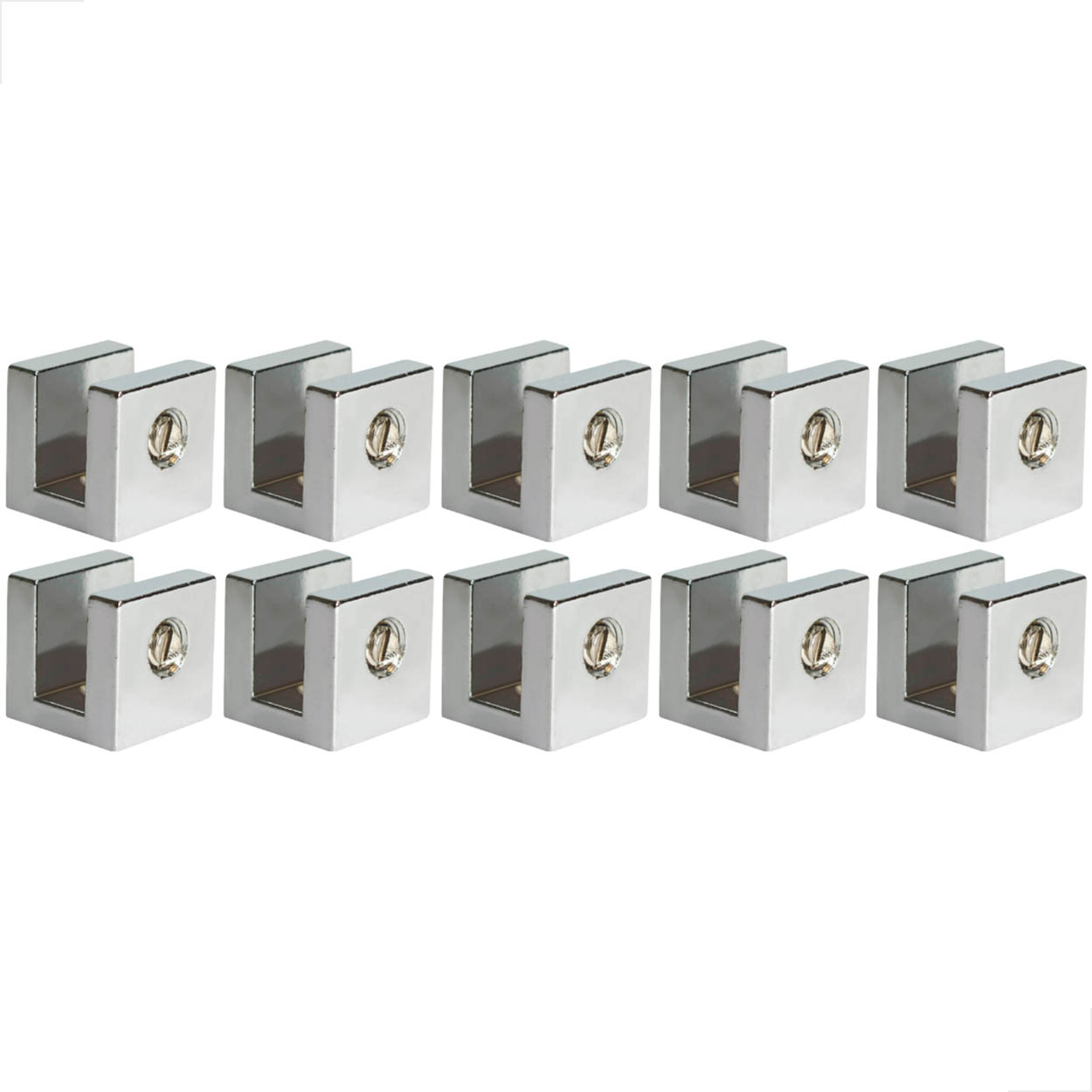 Suporte Fenda Quadrada 8mm Parafusos c/ 10 Unidades Cromado