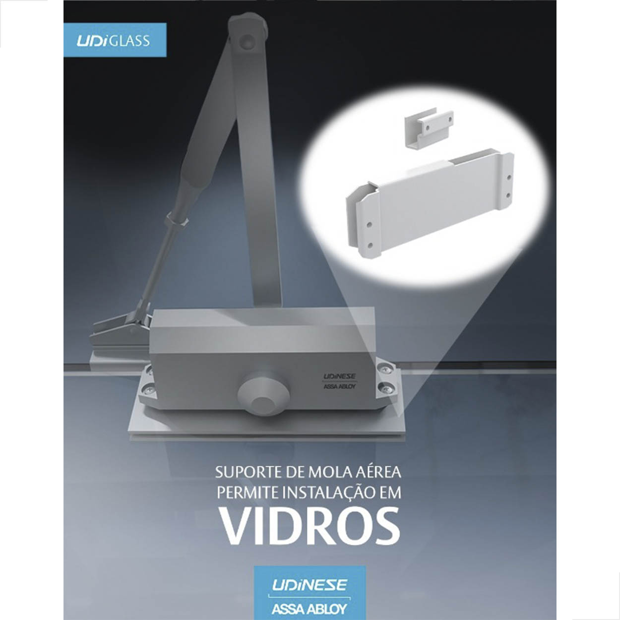 Suporte Mola Aerea Porta de Vidro Ud77z/A530 Udinese Prata