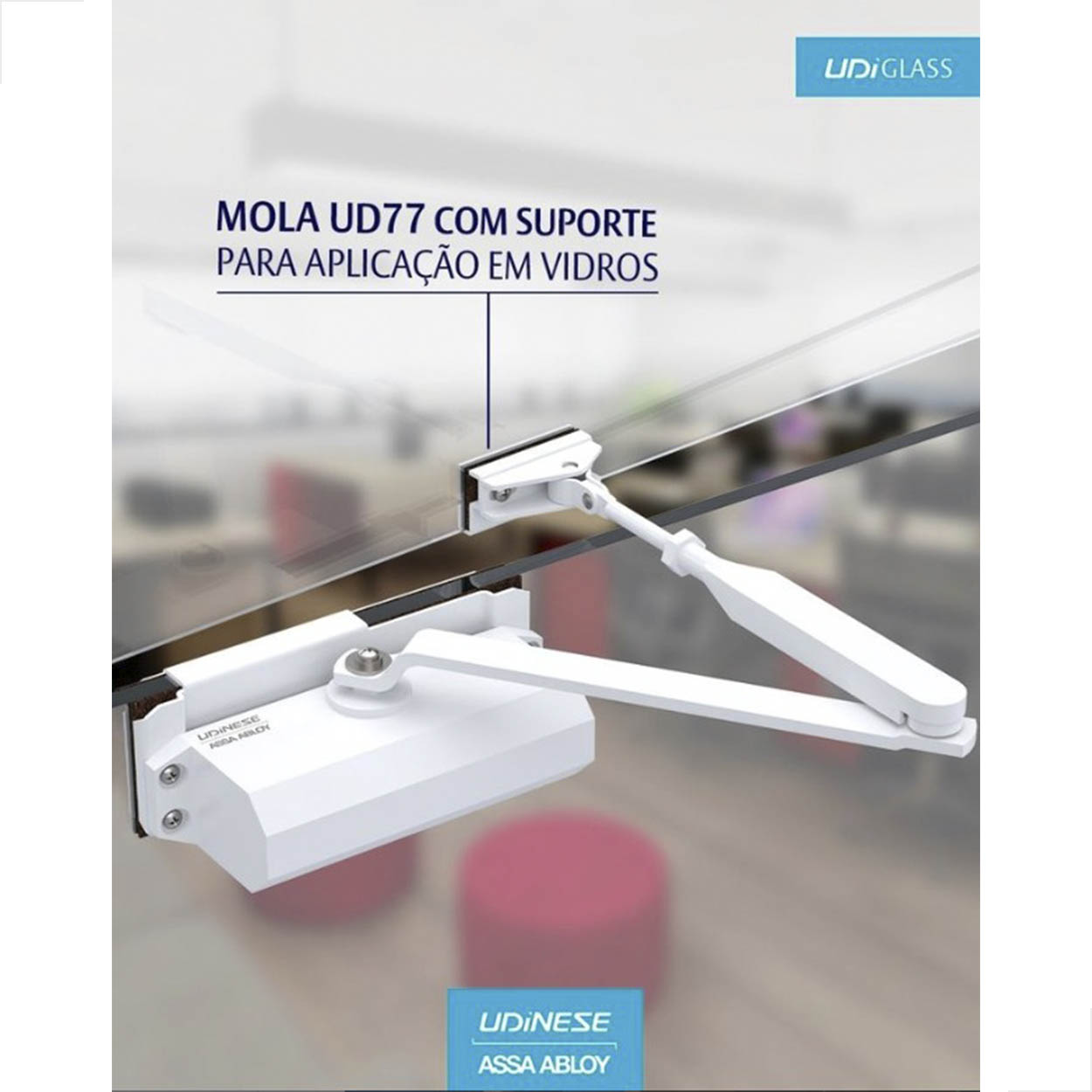 Suporte Mola Aerea Porta de Vidro Ud77z/A530 Udinese Prata