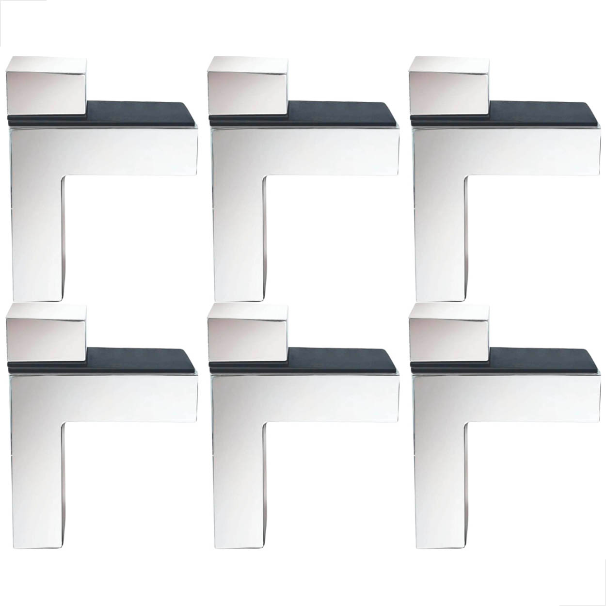 Suporte Quadratto Cromado C/06 Unidades Prateleira Vidro Mdf
