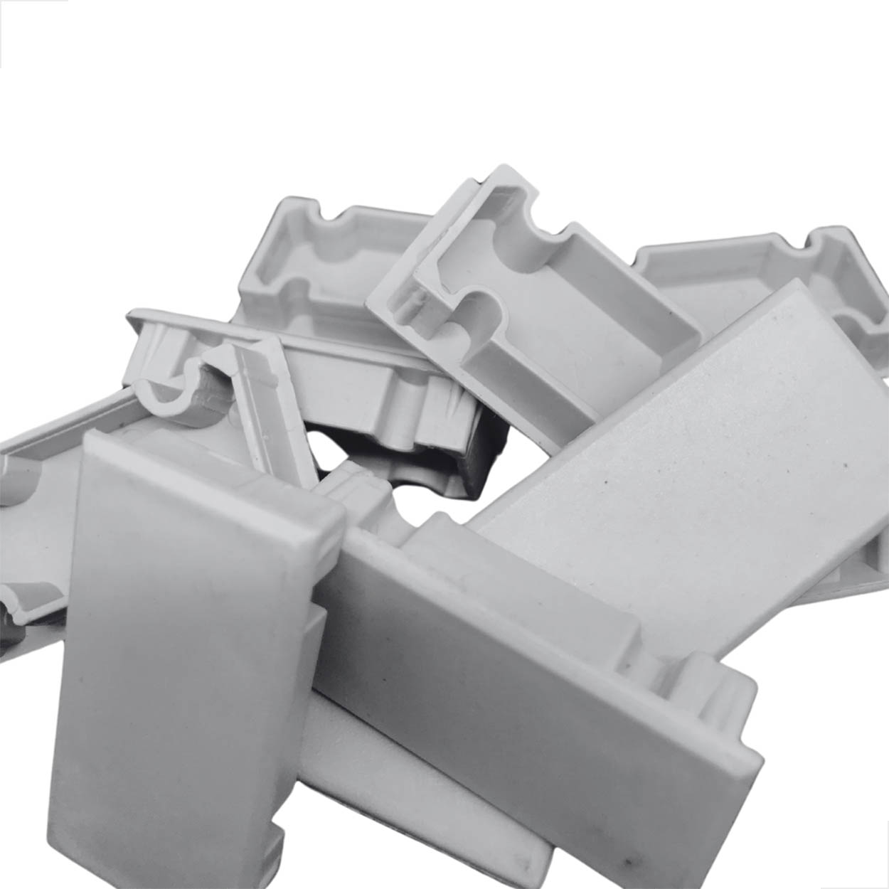 Tampa Plastica Para Tubo Alumínio 100x50 Fosco 10 Unidades