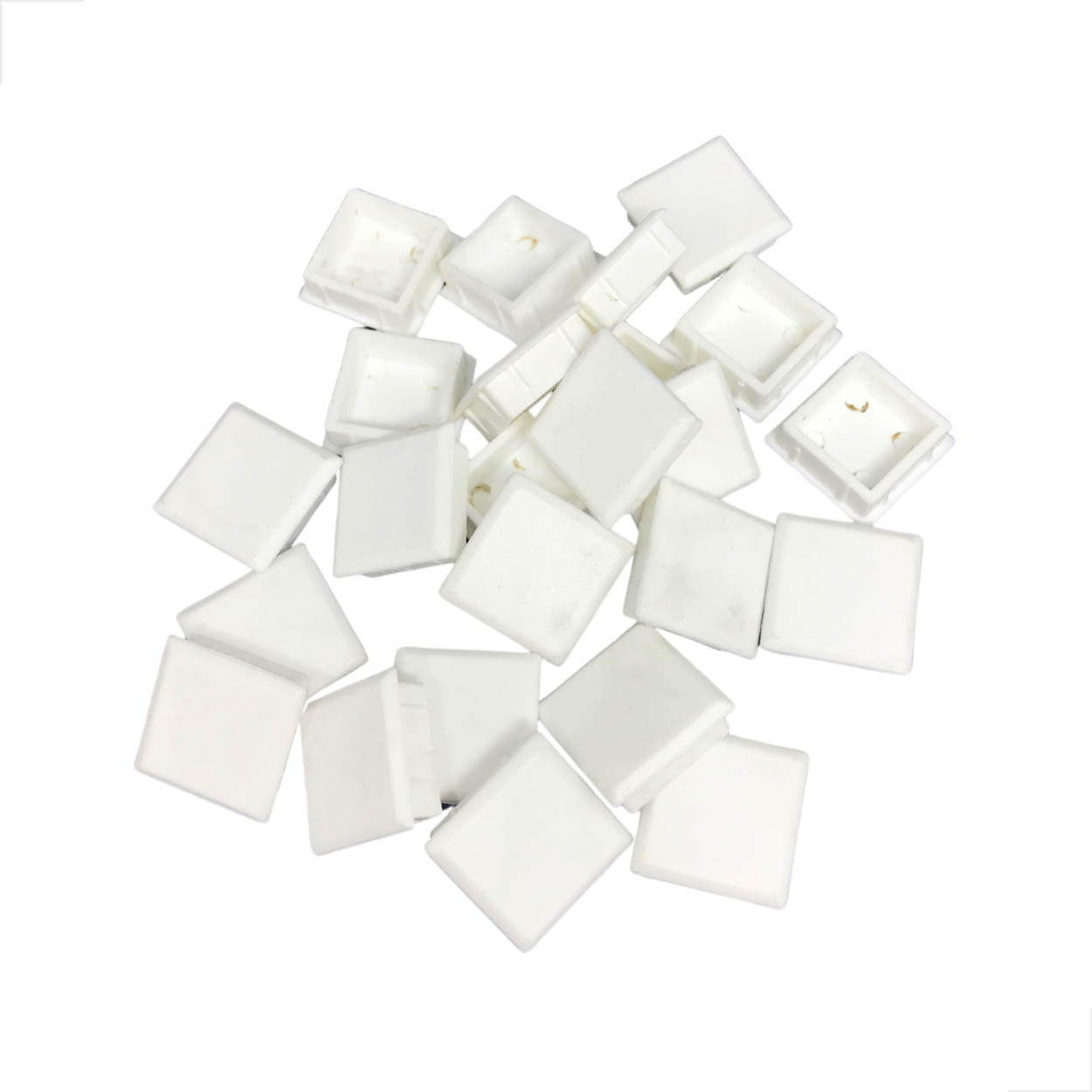 Tampa Plastica Para Tubo Alumínio 25x25 Branco 10 Unidades