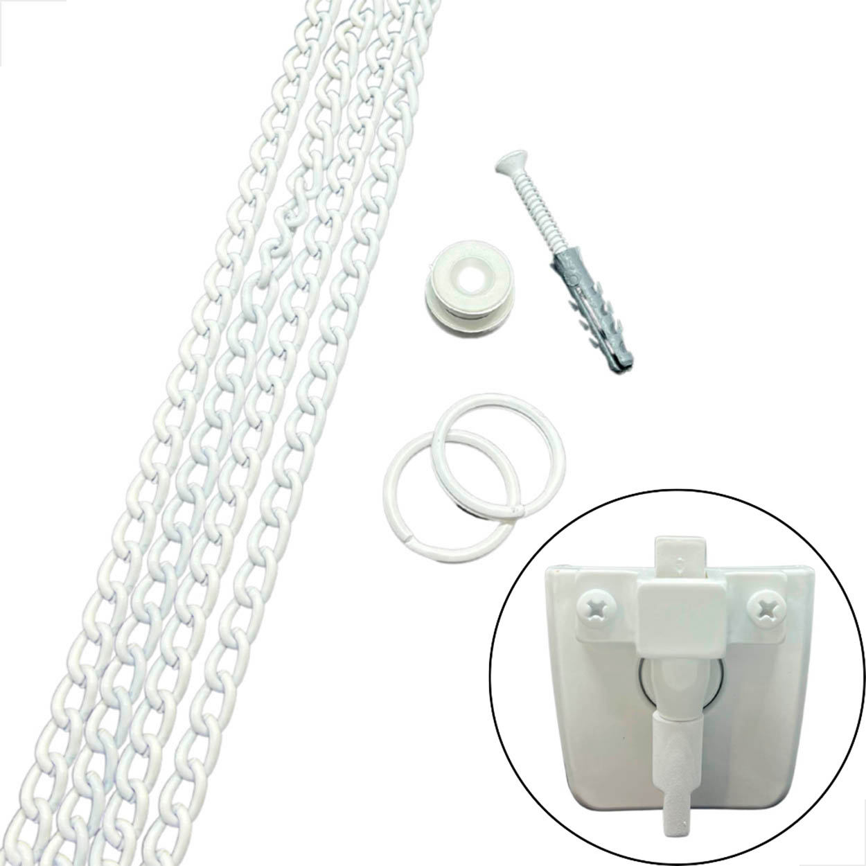 Trinco Basculante 1523 Com Corrente Argolas Calota - Branco