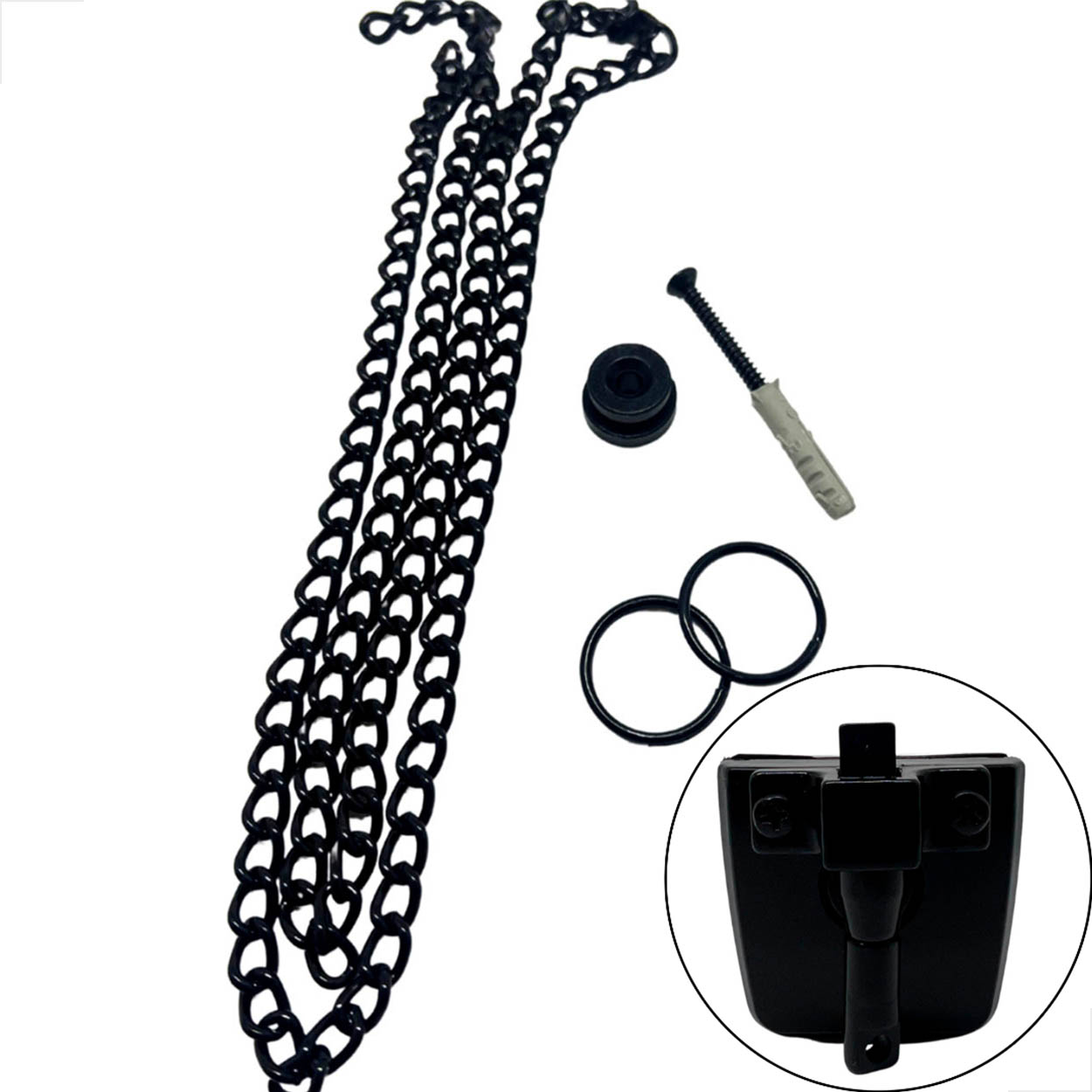 Trinco Basculante 1523 Com Corrente Argolas Calota - Preto