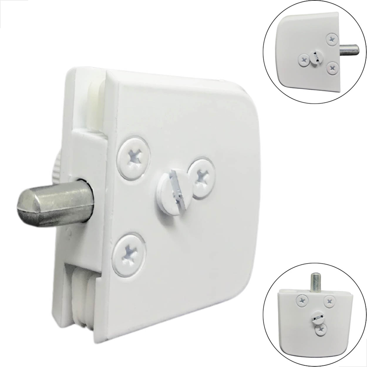 Trinco Trava 1 Rolete P/ Porta Ou Box De Vidro 1529 Branco