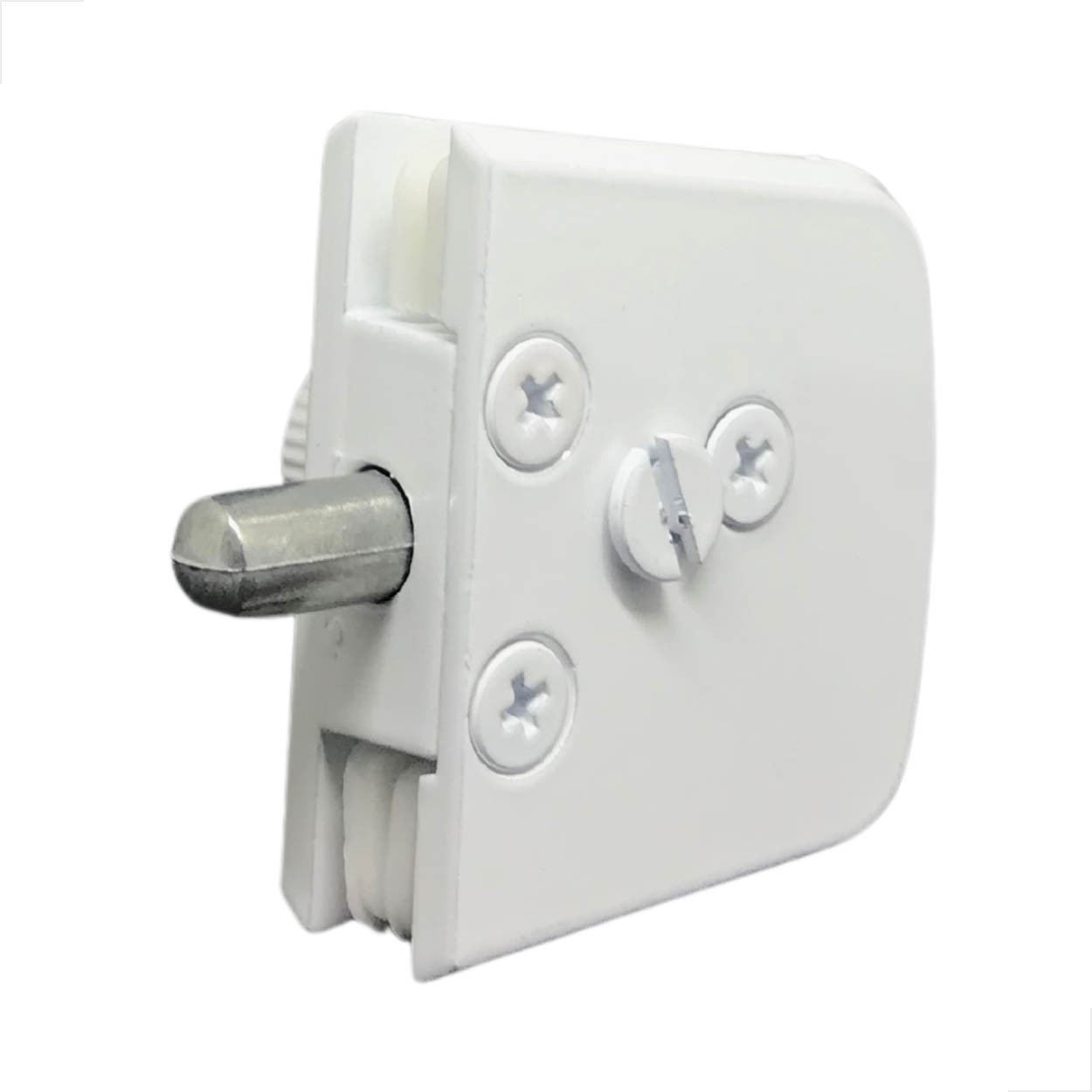 Trinco Trava 1 Rolete P/ Porta Ou Box De Vidro 1529 Branco