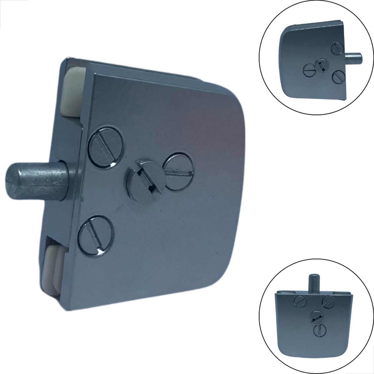 Trinco Trava 1 Rolete P/ Porta Ou Box De Vidro 1529 Fosco