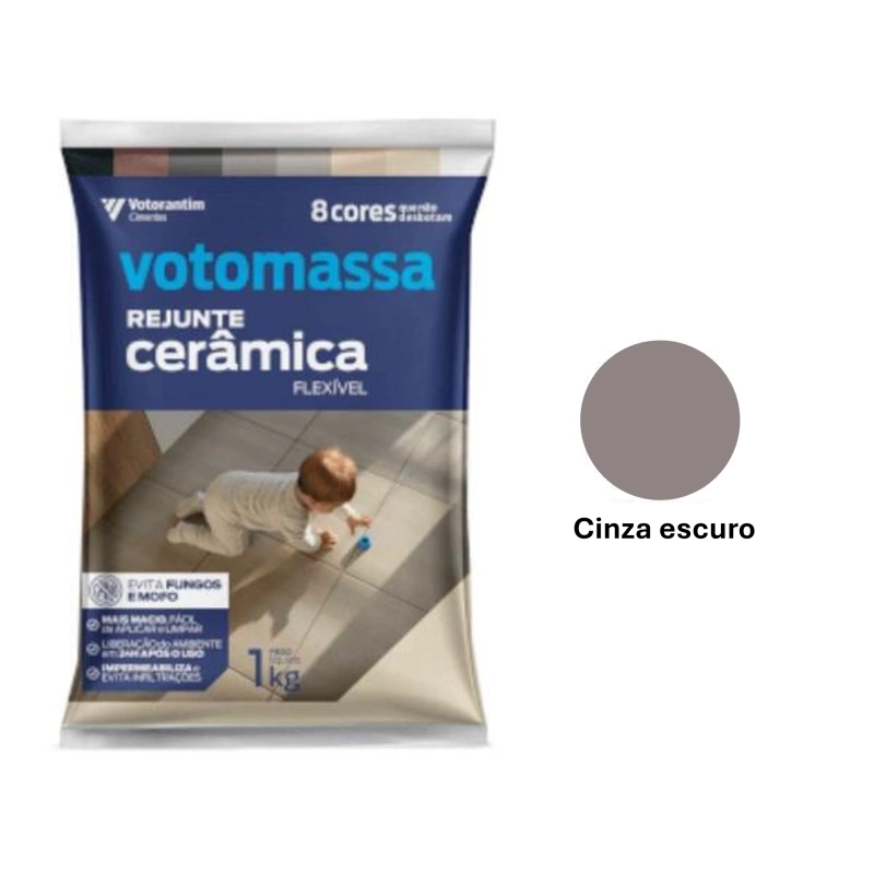 Rejunte Votomassa Cerâmica Flexível 1kg Cinza Escuro