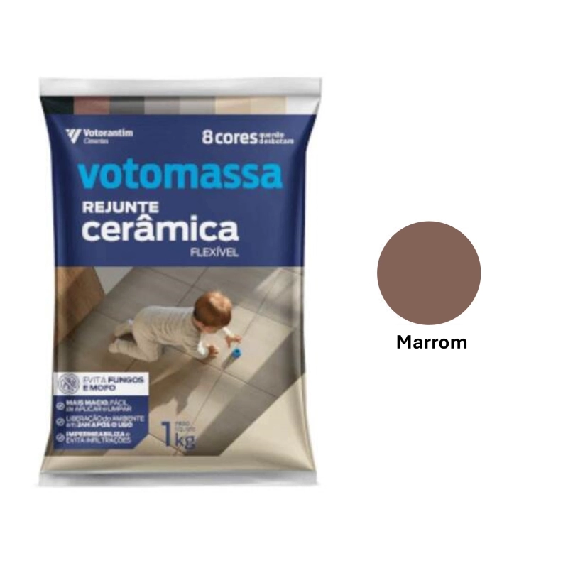 Rejunte Votomassa Cerâmica Flexível 1kg Marrom