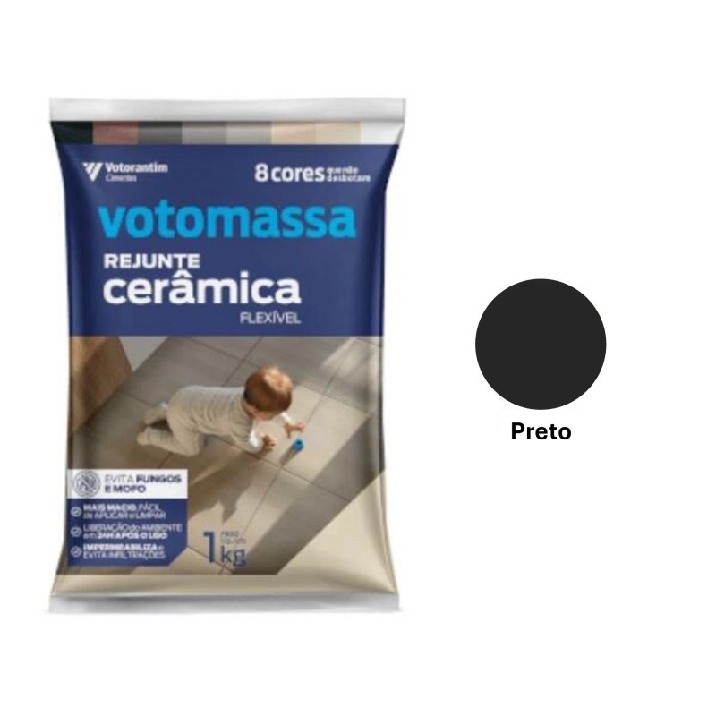 Rejunte Votomassa Cerâmica Flexível 1kg Preto